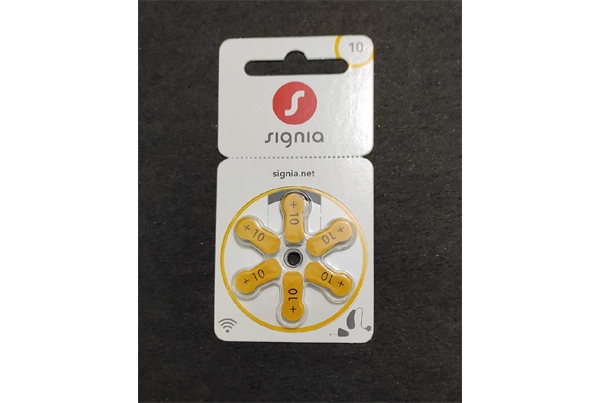 SIGNIA HEARING AID BATTERY 10 NO
